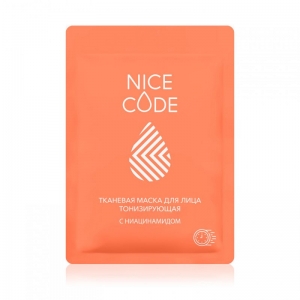 Тканевая маска для лица тонизирующая с ниацинамидом NICE CODE, 24 мл